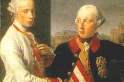 Pompeo Batoni Portrait of Emperor Joseph II (right) and his younger brother Grand Duke Leopold of Tuscany (left), who would later become Holy Roman Emperor as Leopo France oil painting art